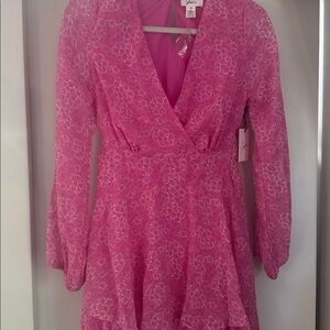 Japna Pink Floral Lace Dress